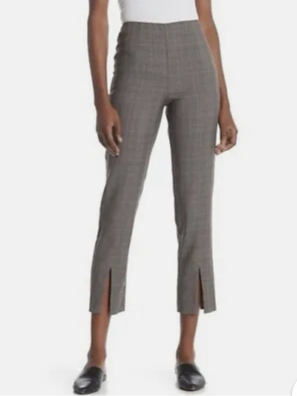 FRAME EUC Plaid Slit Front Cropped Pants Trousers 6 8 Wool - Picture 1 of 7